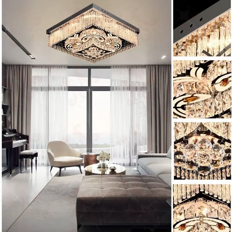 نجفة كريستال بلوتوث مقاس 55 سم – 4 إضاءات