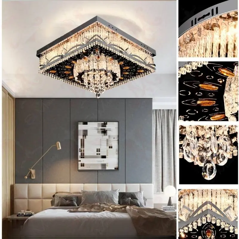 نجفة كريستال بلوتوث مقاس 55 سم – 4 إضاءات