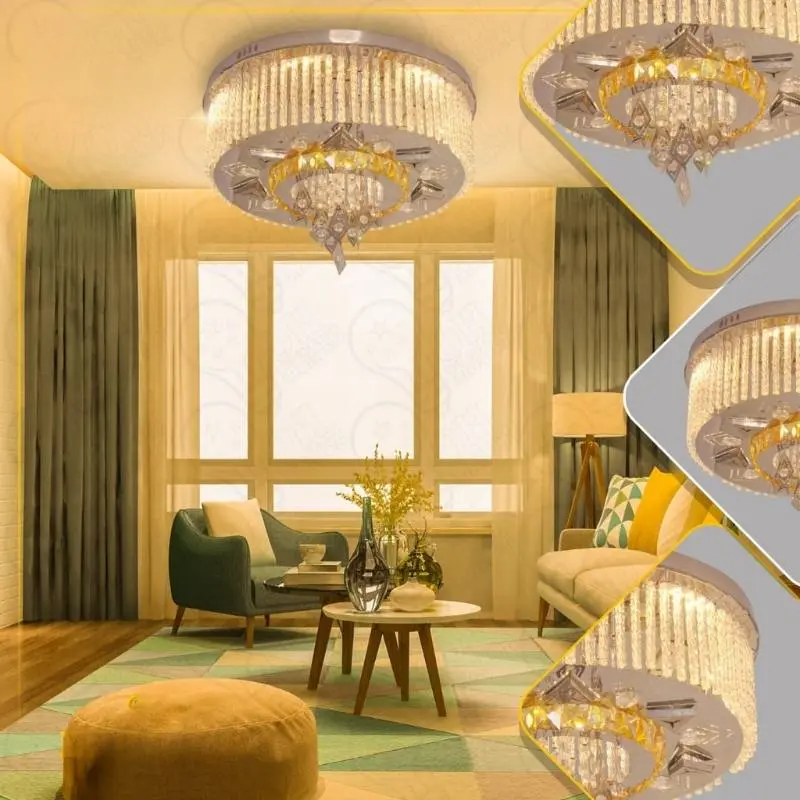 نجفة كريستال بلوتوث مقاس 55 سم – 4 إضاءات