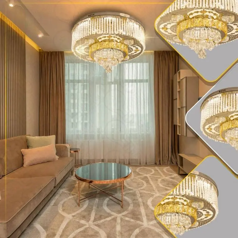 نجفة كريستال بلوتوث مقاس 55 سم – 4 إضاءات