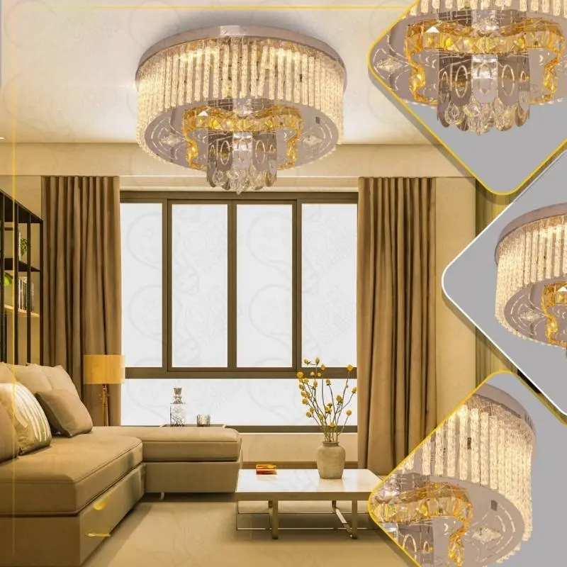 نجفة كريستال بلوتوث مقاس 55 سم – 4 إضاءات