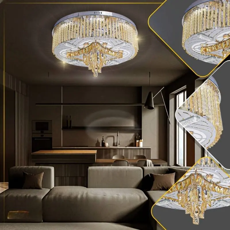 نجفة كريستال بلوتوث مقاس 55 سم – 4 إضاءات