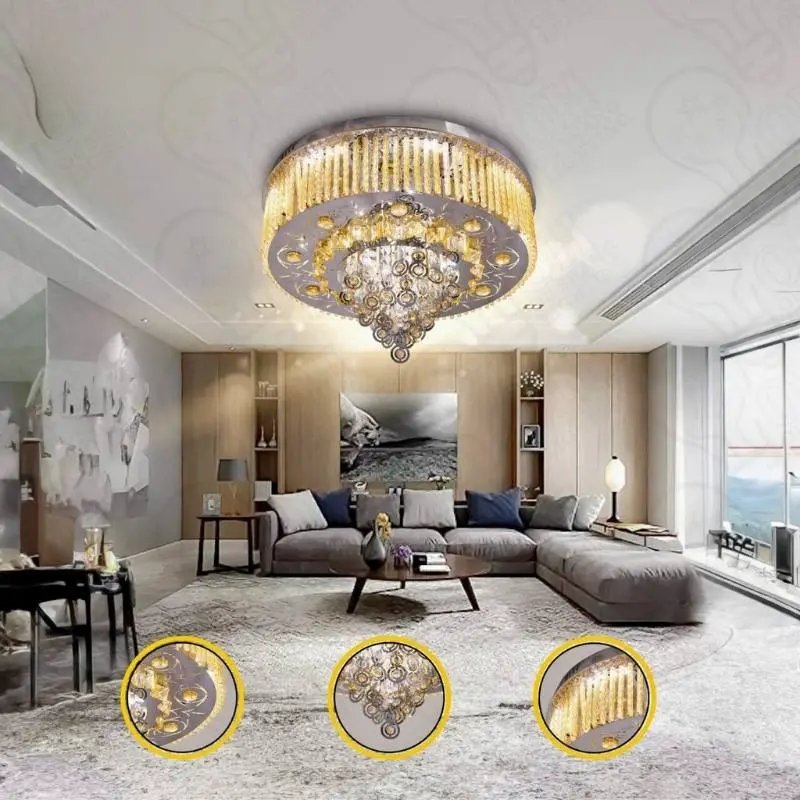 نجفة كريستال بلوتوث مقاس 55 سم – 4 إضاءات