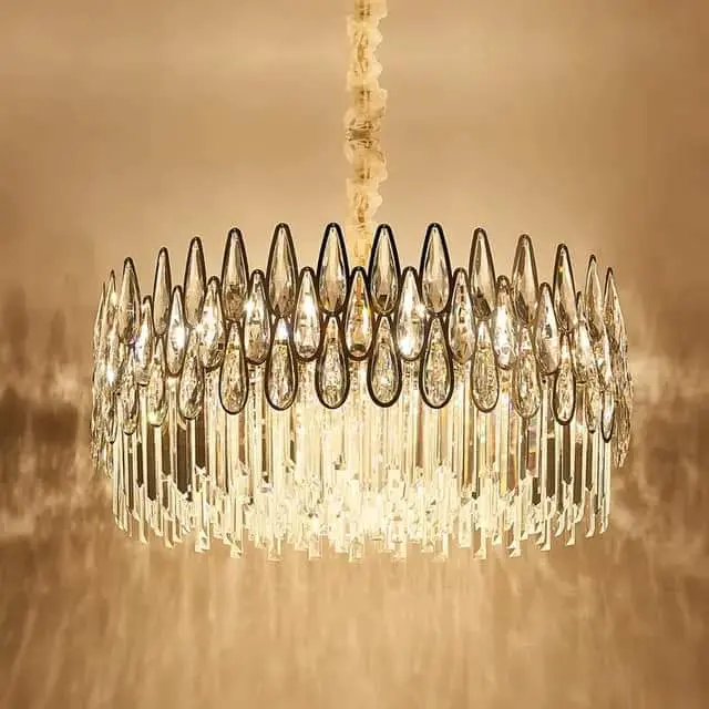 نجفة دمعة فلات (40سم, ذهبي)