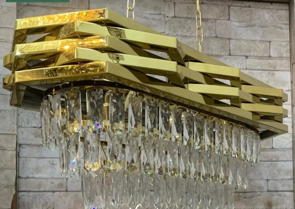 نجفة نجمة كريستال بيضاوي (60*35سم, ذهبي)