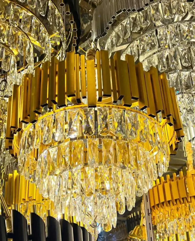 نجفة بيانو كريستال (40سم, ذهبي)